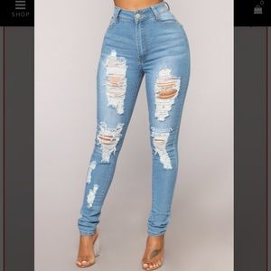 Ripped fashion nova jeans